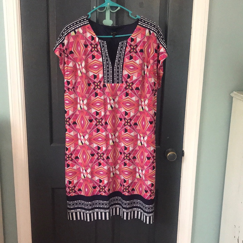 laundry knit geometric pattern mini dress